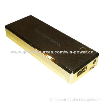 Gold Metal Power Bank with 5,200mAh Capacity, for All Mobile PhonesNew